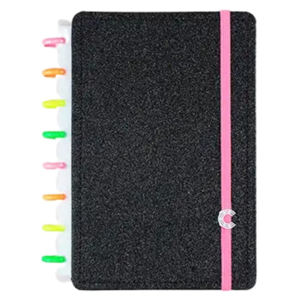 Caderno Inteligente Lets Glitter Neon Black A5 22x15,5cm