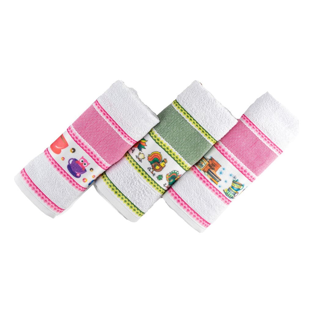 Kit 5 Panos De Prato Gourmet Algodão Absorvente Estampado