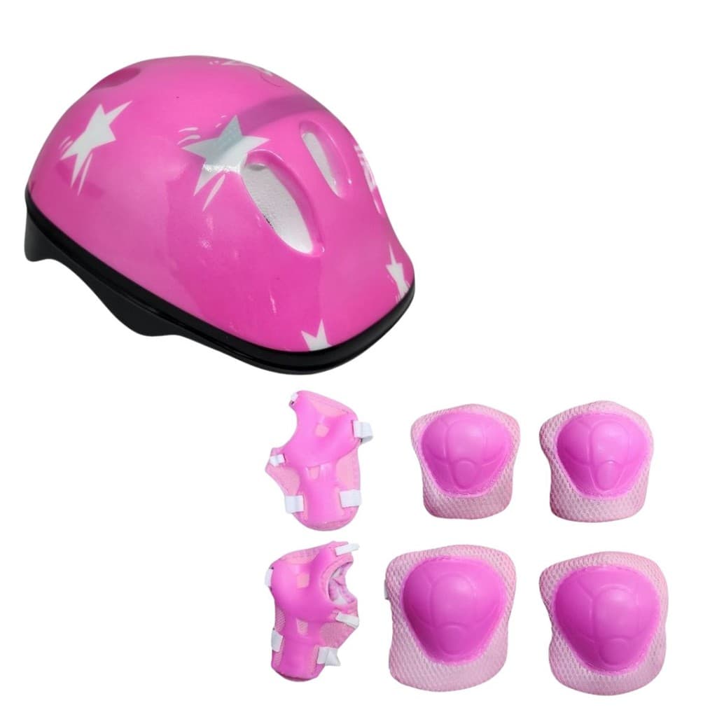 Capacete Infantil Patins Skate Kit Proteção 7 Peças Bicicleta