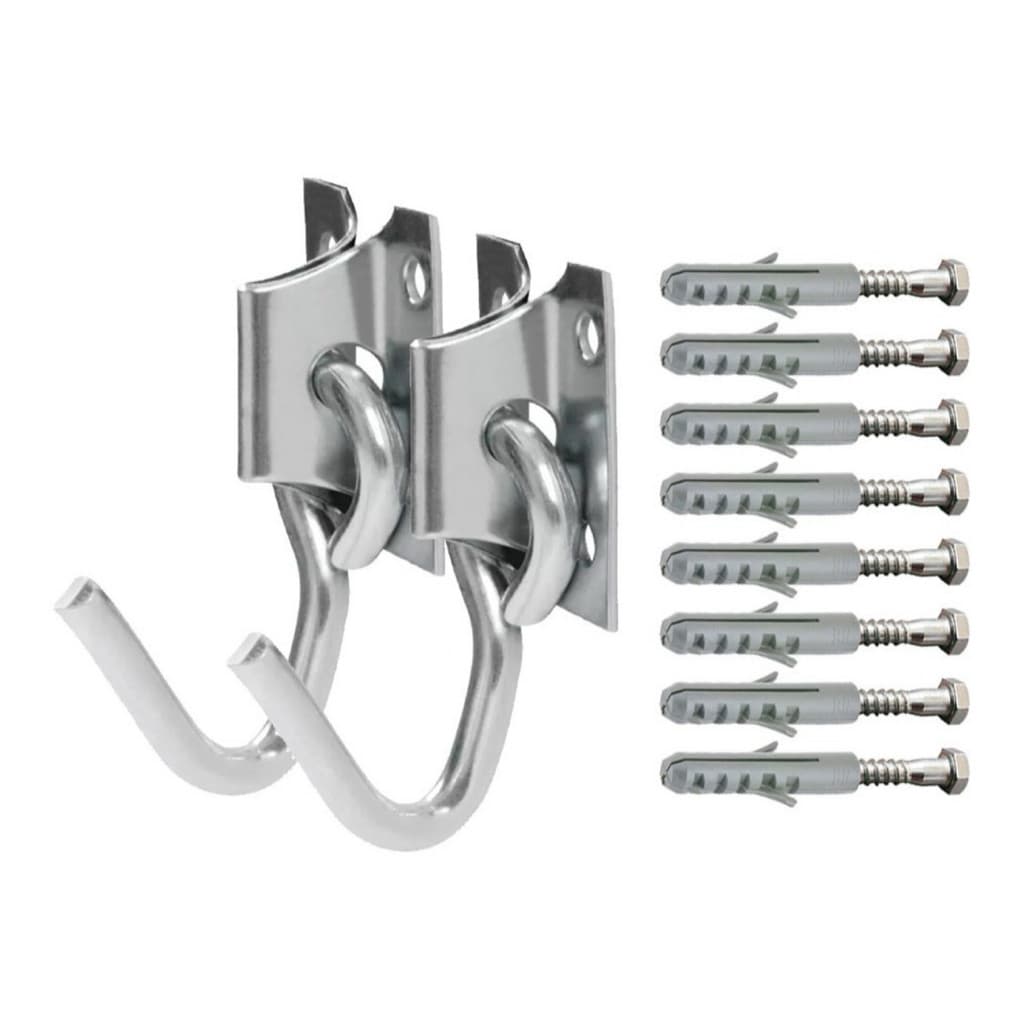Kit 2 Ganchos De Rede Aço 250kg C/ Parafusos Bucha Promoção