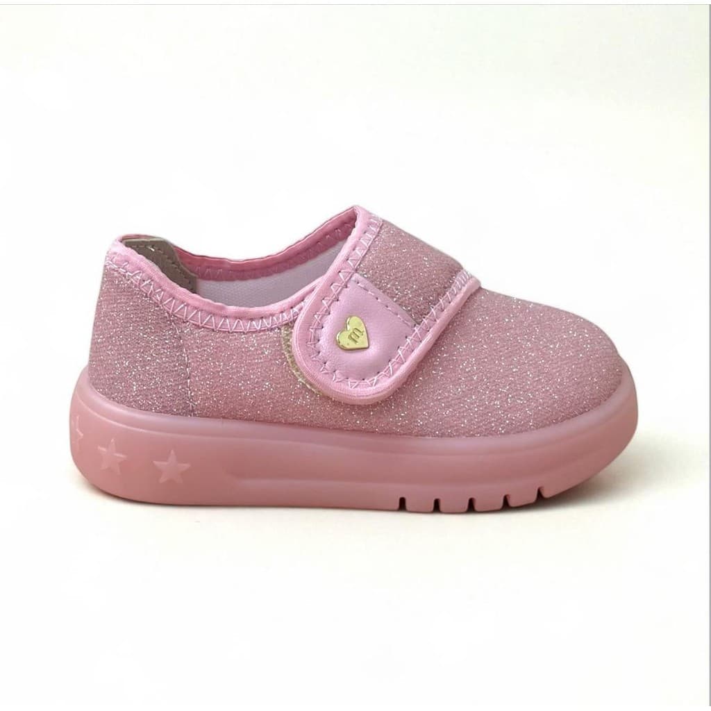 Tenis Infantil Meninas Brilho Velcro Conforto Molekinha Original