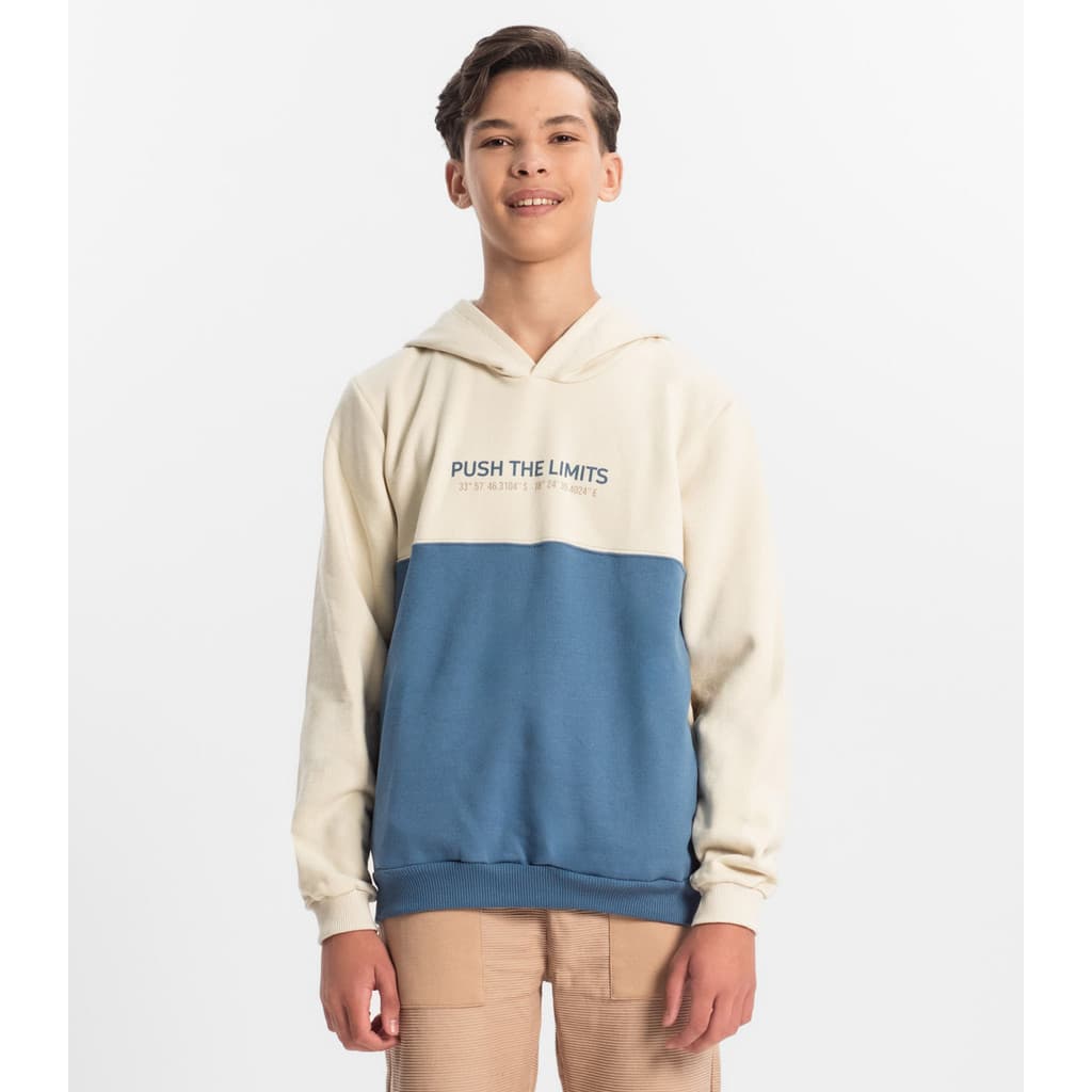 Moletom Juvenil Masculino Com Capuz Minty Bege