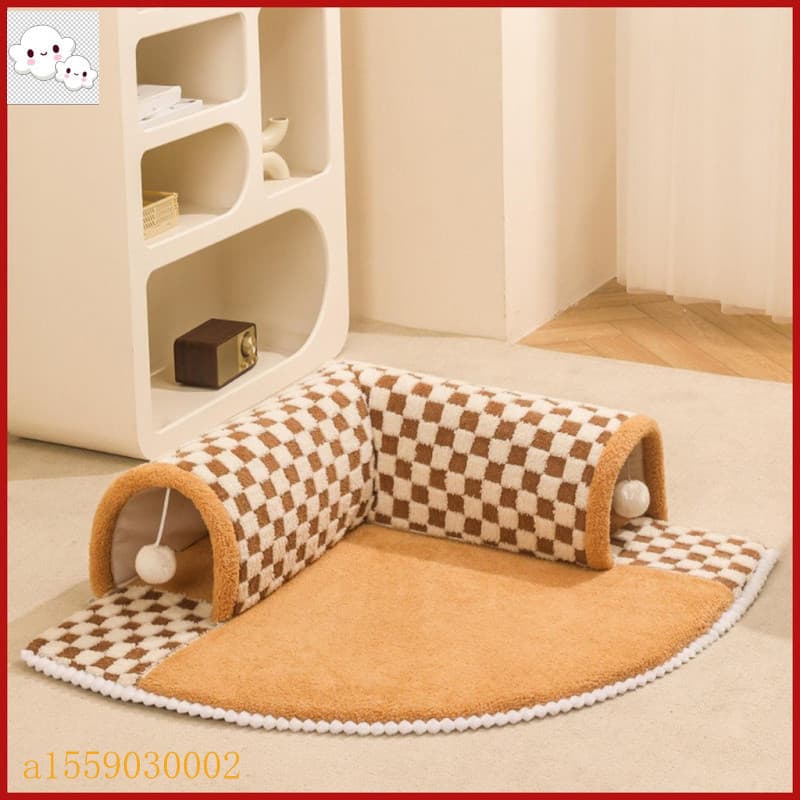 Cama De Túnel Para Gatos , Lavável , Caverna Com Bola De Pelúcia , Almofada , Brinquedos Gatinhos , Furão , Filhote De C