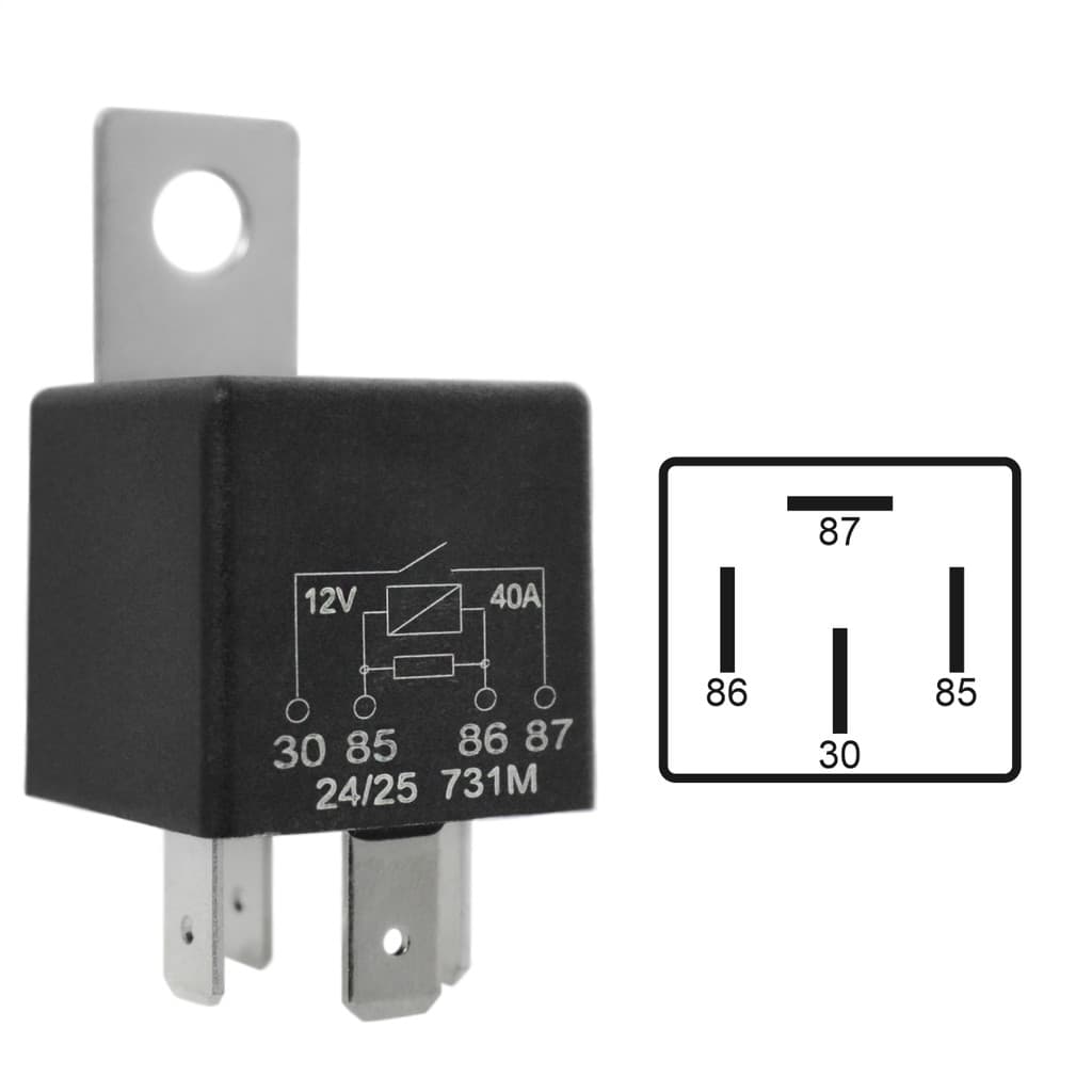 Kit 10 Relé Auxiliar  Automotivo 4 Pinos Com Suporte Modelo Universal 40A 12V