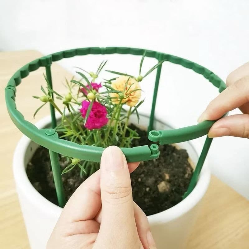 04 estaca haste suporte fixação de plantas plastico gaiola 27cm
