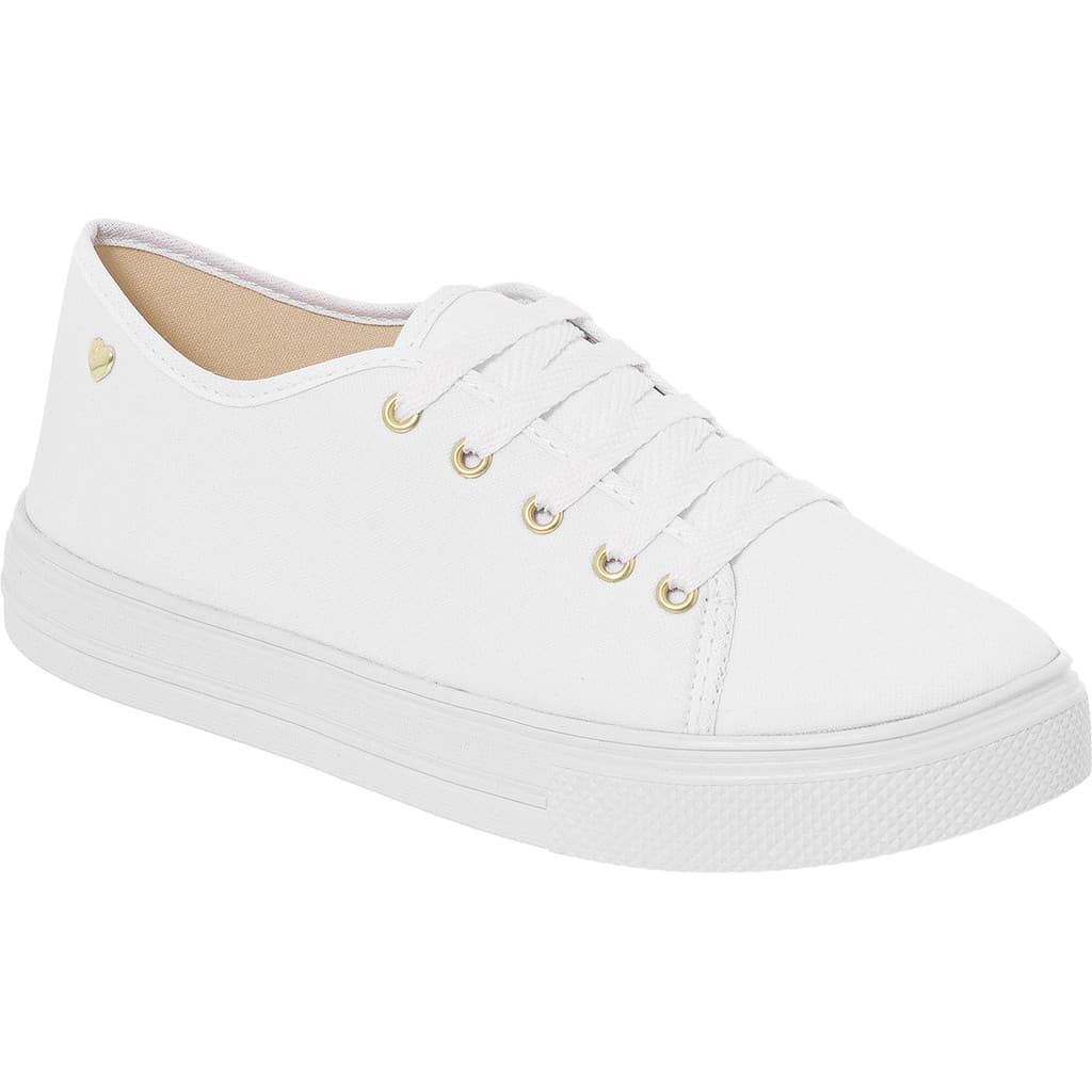 Tênis Feminino Ping Coração Casual Branco Confortável