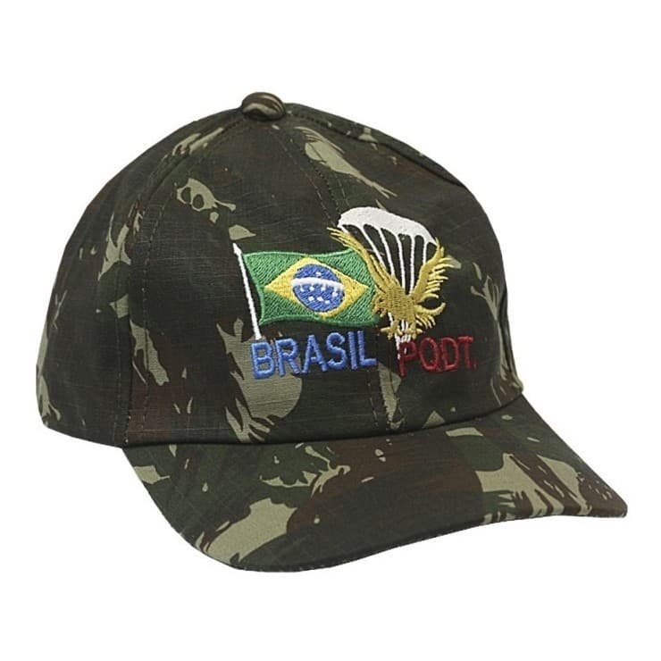 Boné Militar Rip Stop Bordado Paraquedista Camuflado Pqdt Regulagem De Tamanho