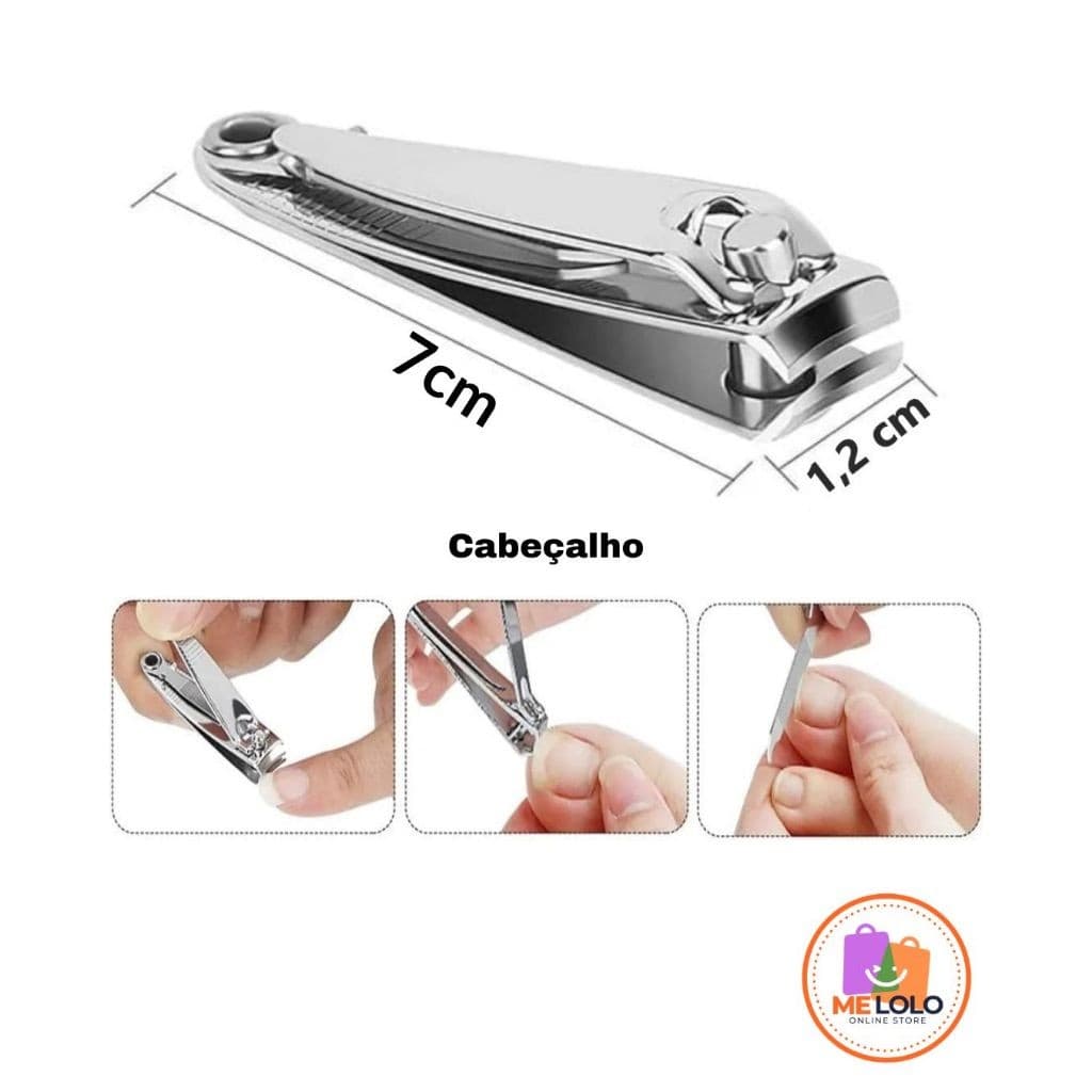 Cortador de Unha Médio Inox Profissional Resistente com Lixa – Alta Precisão