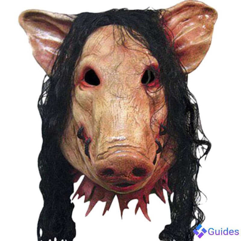Máscara de Halloween Máscaras Assustadoras Cabeça de Porco de Terror Novidade Com Cabelo Cosplay Realista Suprimentos de