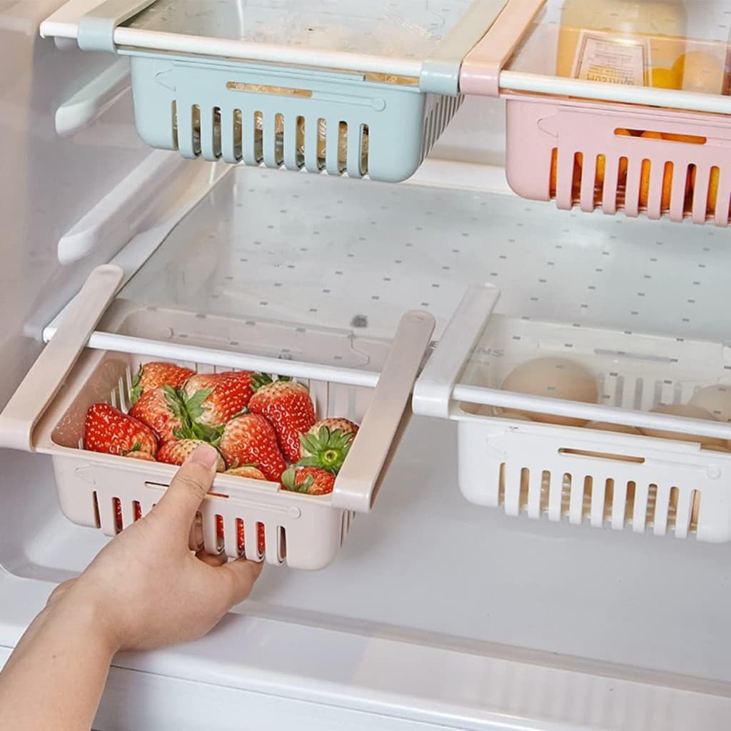 Cesto de Encaixar Organizador de Geladeira - (Cores Sortidas)