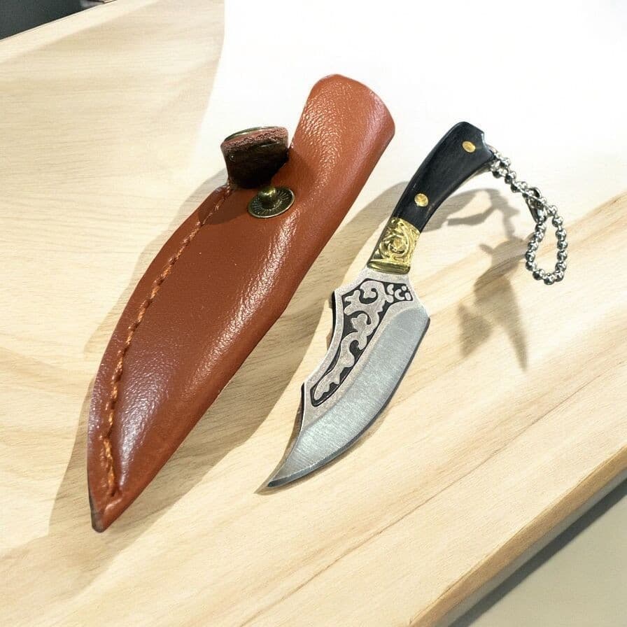 MINI FACA PORTATIL CANIVETE CHAVEIRO LUXO COM CAPINHA 8003