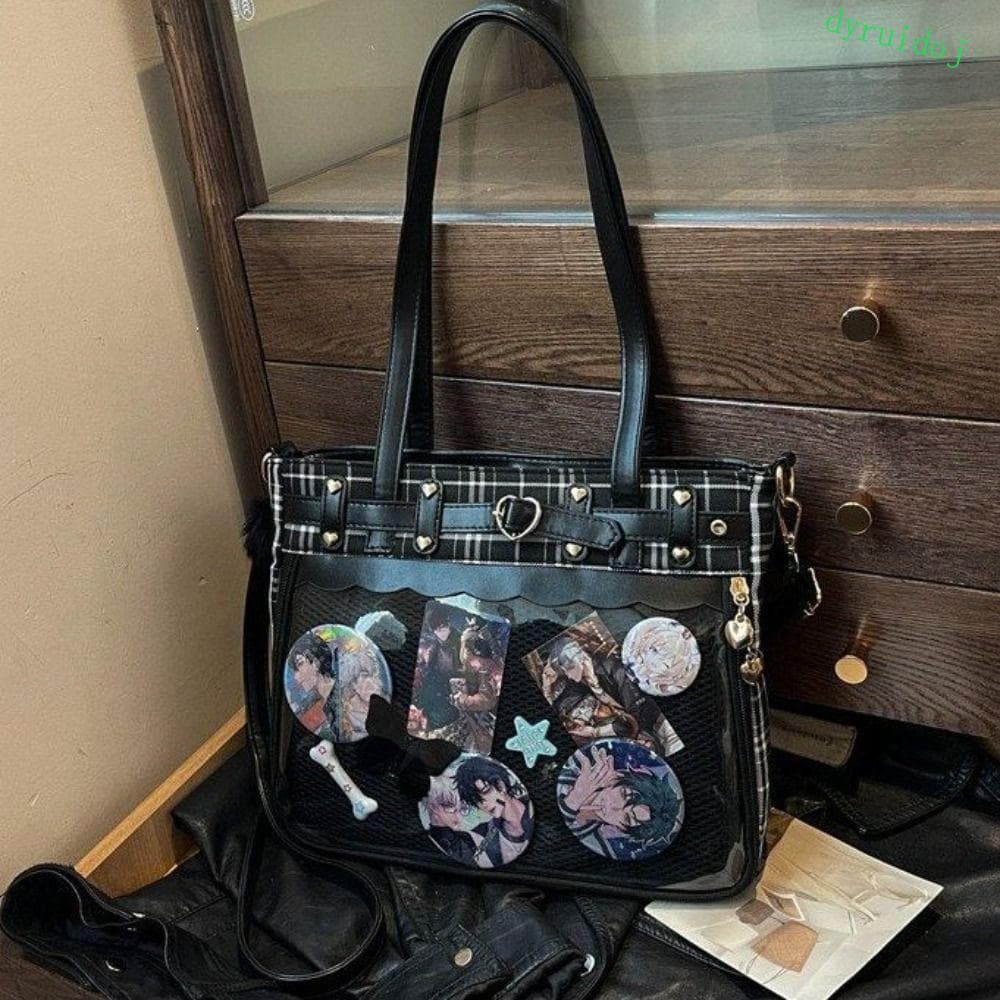 DYRUIDOJ1 Cartoon Anime Itabag , Bolsa Crossbody JK Com Exibição De Crachá De Boneca De Ombro Transparente Y2K