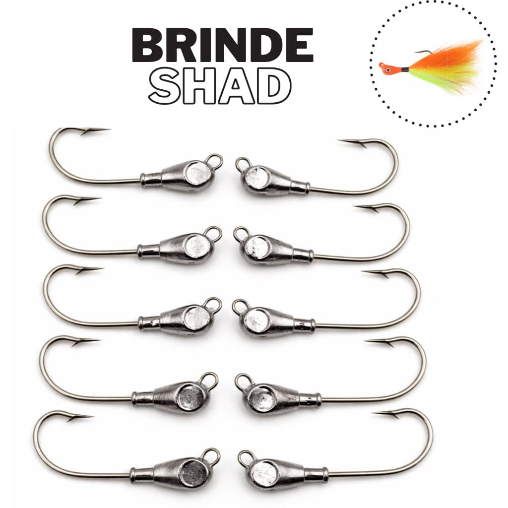 Jig Head Anzol Pesca Kit 10un Atado Two Jig de Pena ATOMIC Xuxinha Robalo Tucunaré Traíra Isca Artificial