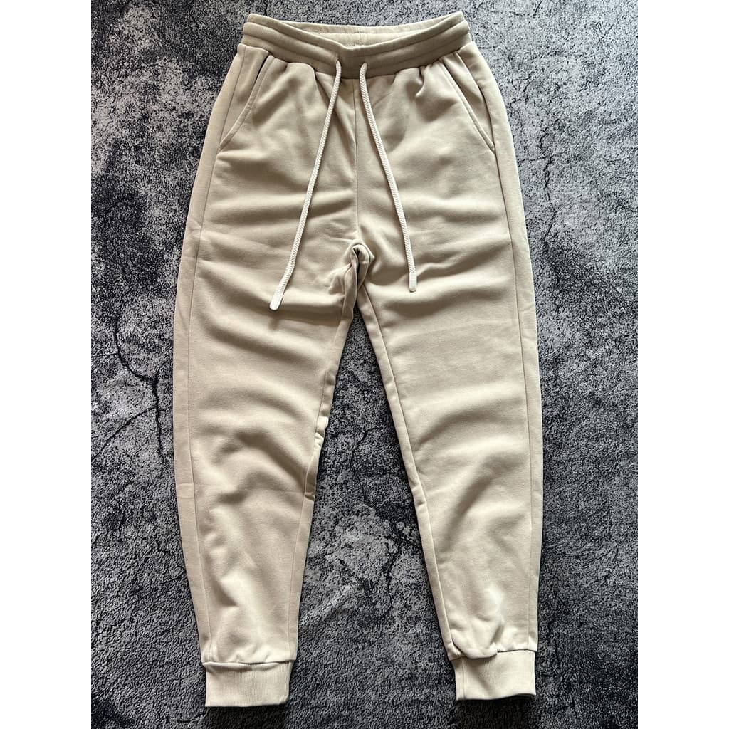 Primavera masculino fino solto em linha reta cordão cintura elástica Sweatpants cor sólida calças esportivas casuais cal