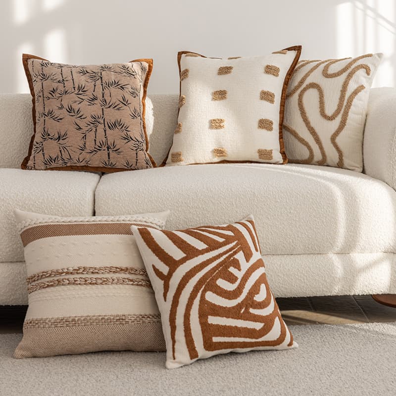 Estilo Medieval High-End sentimento sofá sala de estar travesseiro luz luxo Meilade borda prensada laranja Jacquard velu