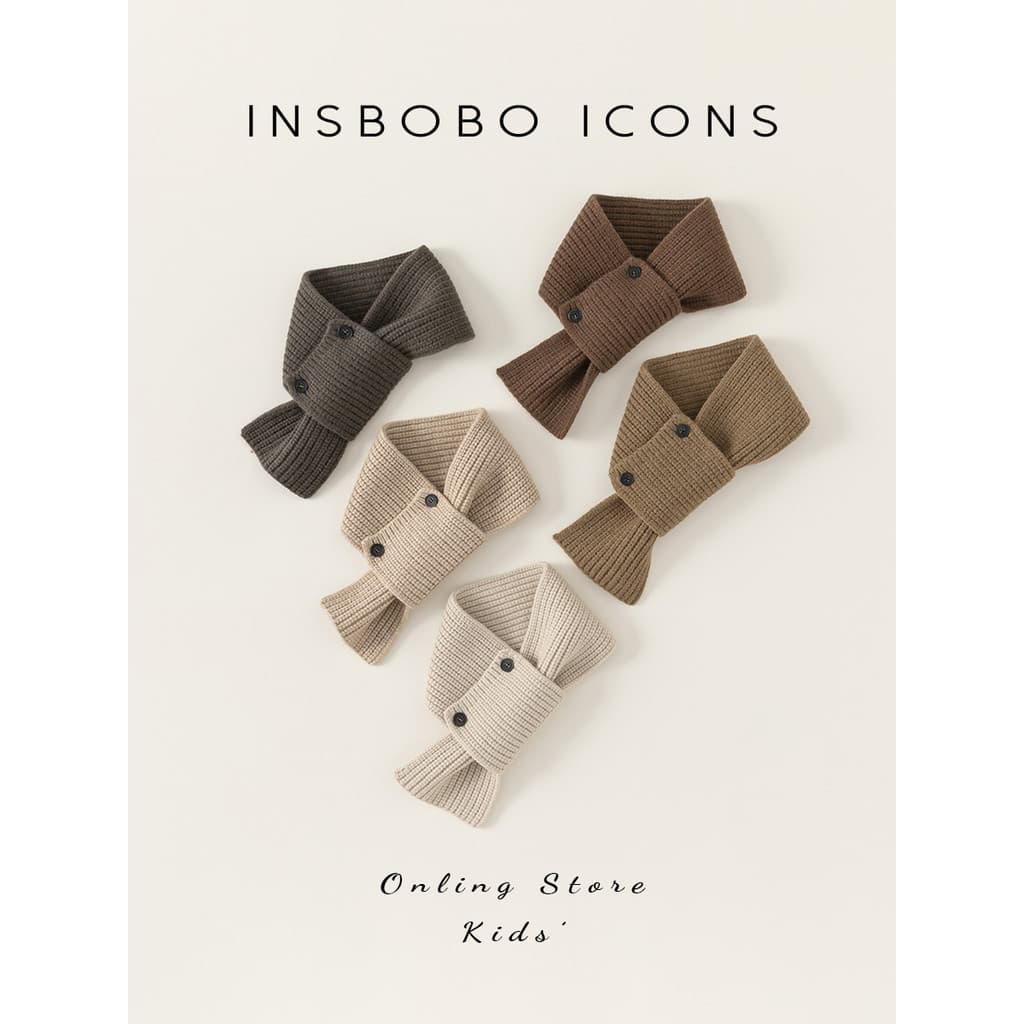 INSbobo cachecol infantil meninos 2025 outono inverno novo estilo babador meninas quente outono inverno moda combinando