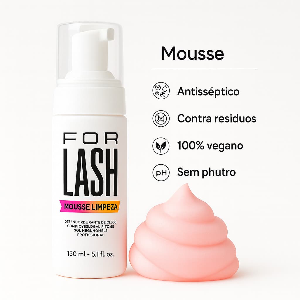 Mousse de Limpeza e Espuma Higienizadora Para Extensão de Cílios  - FOR LASH