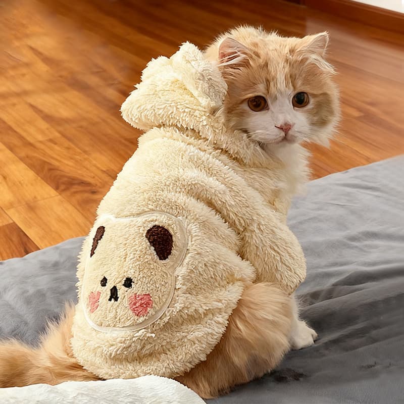 Roupas de gato inverno roupas acolchoadas Muppets britânico curto azul gato ouro gradiente quente Anti-fiapos cães de es
