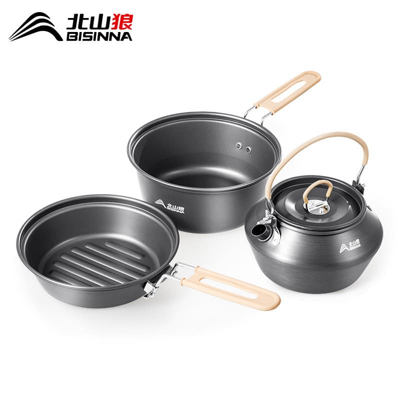 Panelas ao ar livre acampamento fritar cozinhar panela integrada cassete fogão dedicado Universal pote chaleira arroz co