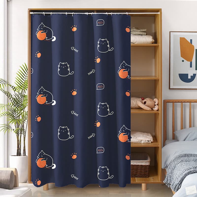 Cortina de armário com haste telescópica sem perfuração, cortina divisória, bloqueio de guarda-roupa, artigos diversos,