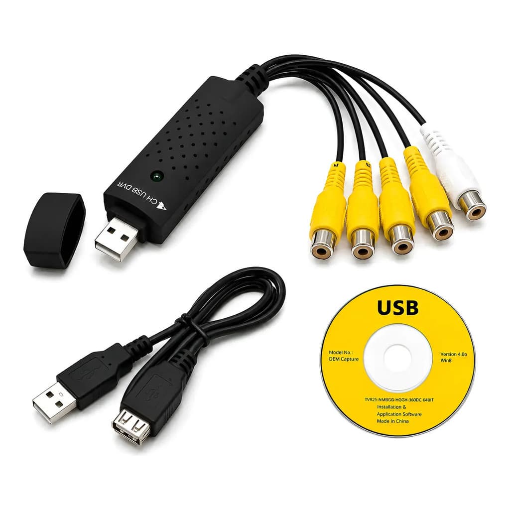 Placa De Captura Usb Dvr 4 Canais Câmera Pc Vídeo Segurança