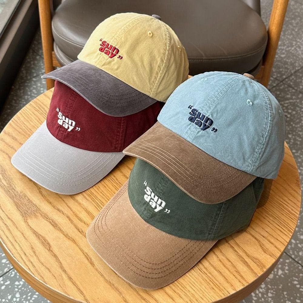 Boné De Beisebol Casual SUBEI , Chapéu Esportivo Retrô Estilo Coreano Macio , Costura E Cores Contrastantes
