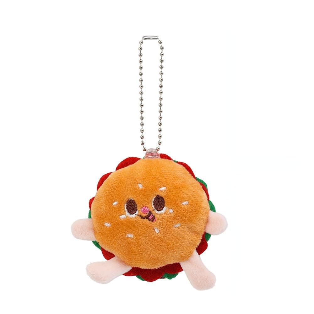 Boneca De Hambúrguer De Desenho Animado Pingente De Pelúcia Fofo Fast Food Plushie Chaveiro Decoração Para Mochila Bolsa