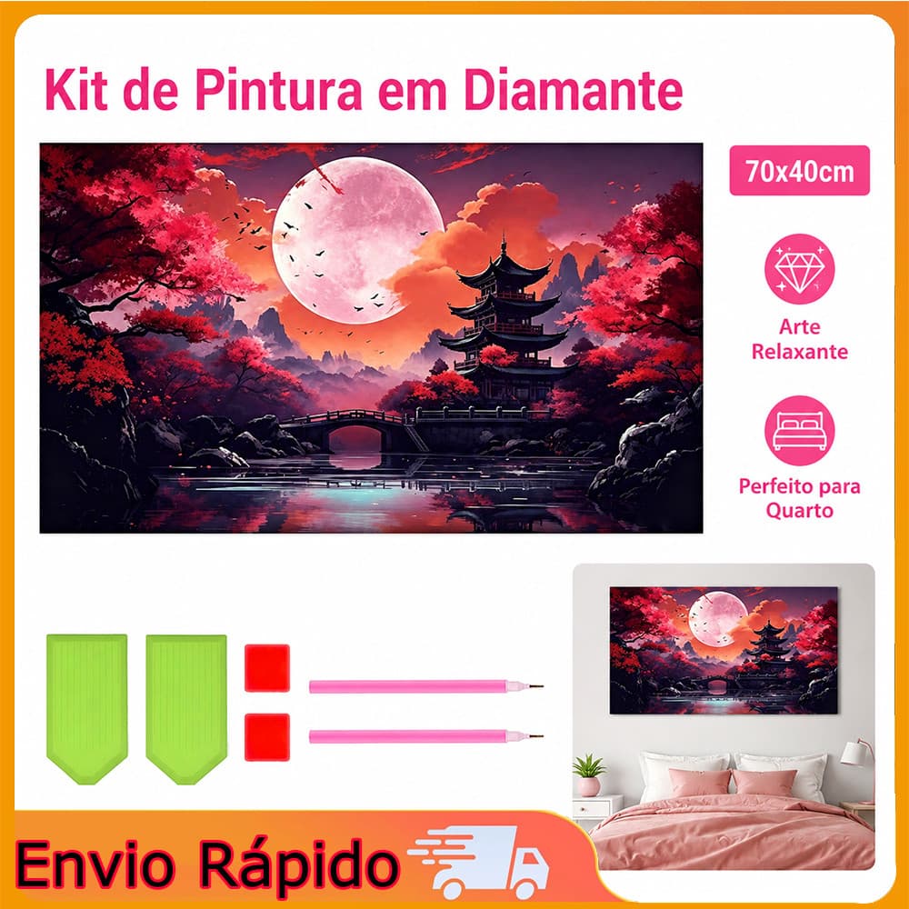 Conjunto de pintura de diamante quadrado pode ser usado para sala de estar, decoração de quarto