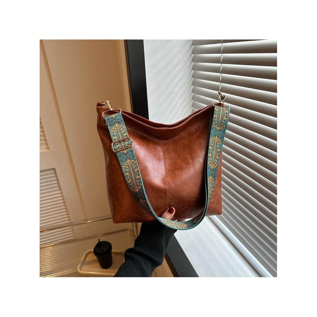 Retro Commuter bolsa de grande capacidade feminina 2024 primavera verão novo estilo simples Casual balde saco nicho moda