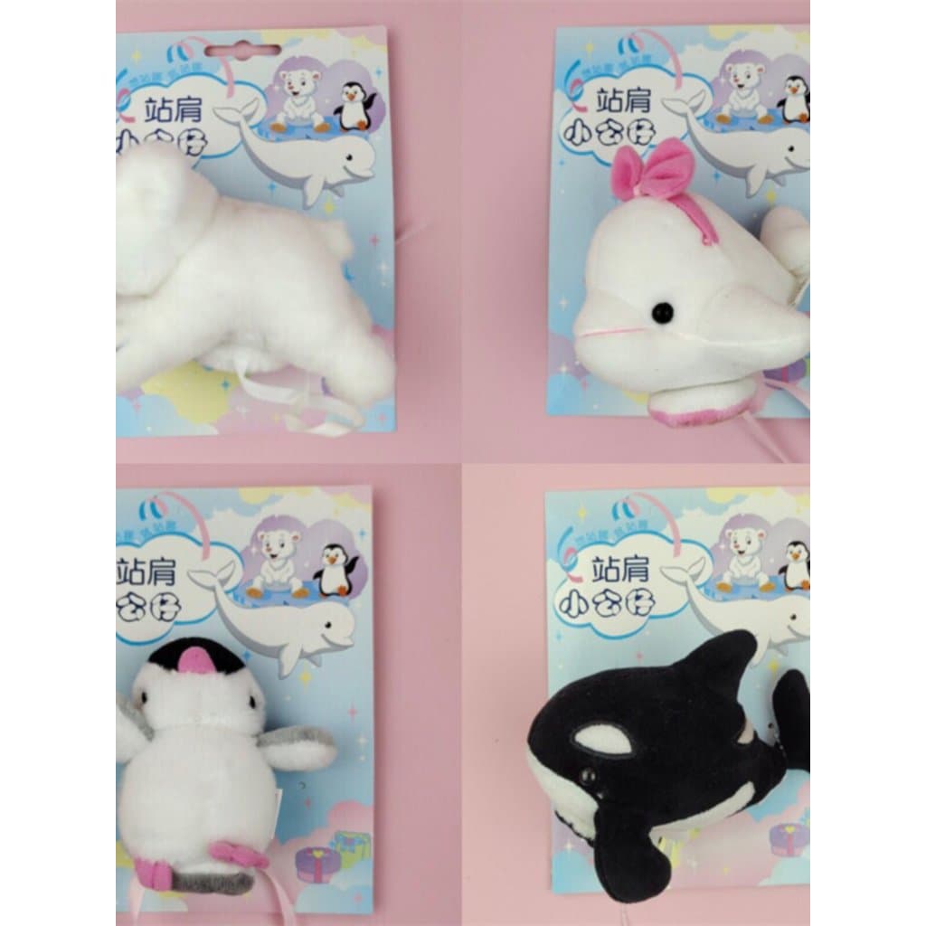 Oceano Hall viagem mesmo estilo roupas ímã ombro em pé boneca Beluga assassino baleia pinguim brinquedo de pelúcia