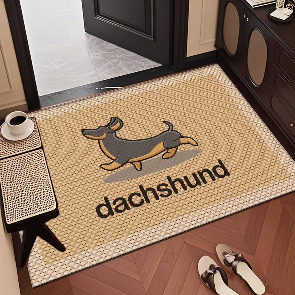 2025 Dachshund cão porta de entrada tapete de porta dos desenhos animados bonito tapete de porta de entrada interior res