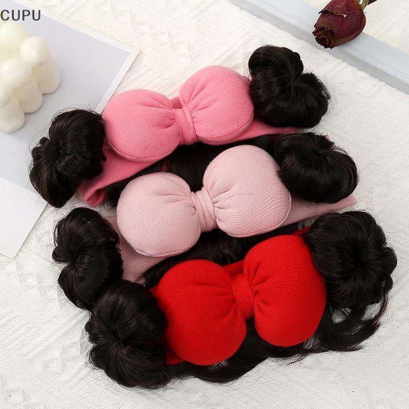 cu Moda Bonito Bebê Crianças Peruca De Cabelo Meninas Arco Hairband Recém-Nascidos Chapéu Cosplay Headwear br