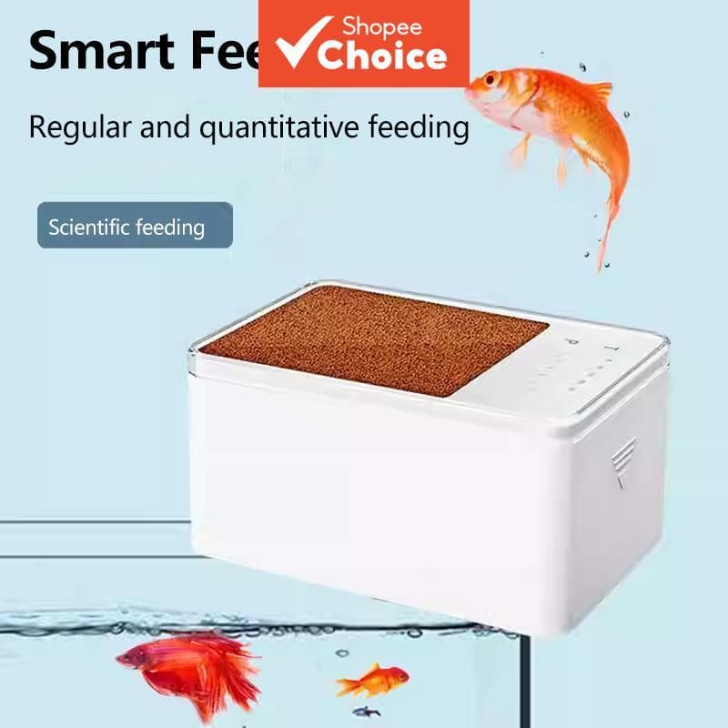 Alimentador Automático De Peixes Com Temporizador-Mini Dispensador Inteligente De Comida Para Aquário Pequenos Guppy Bet