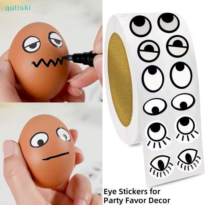 QUTI 1000 Unidades/Rolo Stiers Autoadesivos Para Os Olhos Mini Stier Em Formato De Olho Artesanato DIY , Decorações De F