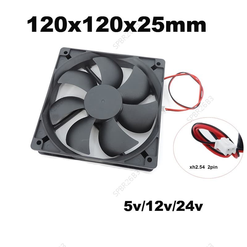 5 Pçs DC 5V 12V 24v 120mm 12cm 12025 Ventilador 120mm * 25mm De Refrigeração Sem Escova 2PIN PC Computador Caso Refriger