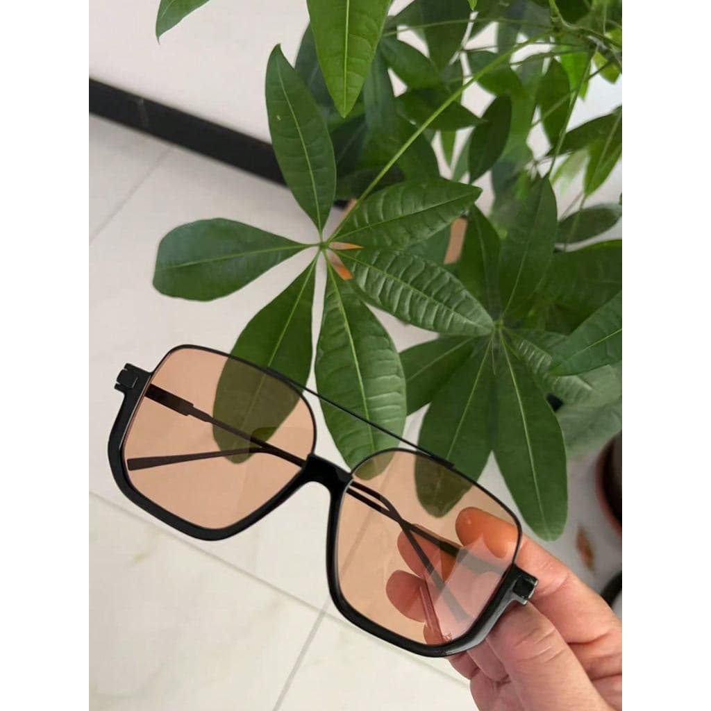 Óculos de sol retrô unissex marrom alto em para qualquer ocasiao design moderno quadrado laranja