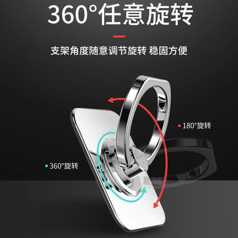 Suporte de anel para celular totalmente em metal, clipe para celular em liga de zinco, suporte ajustável, rotação de 360