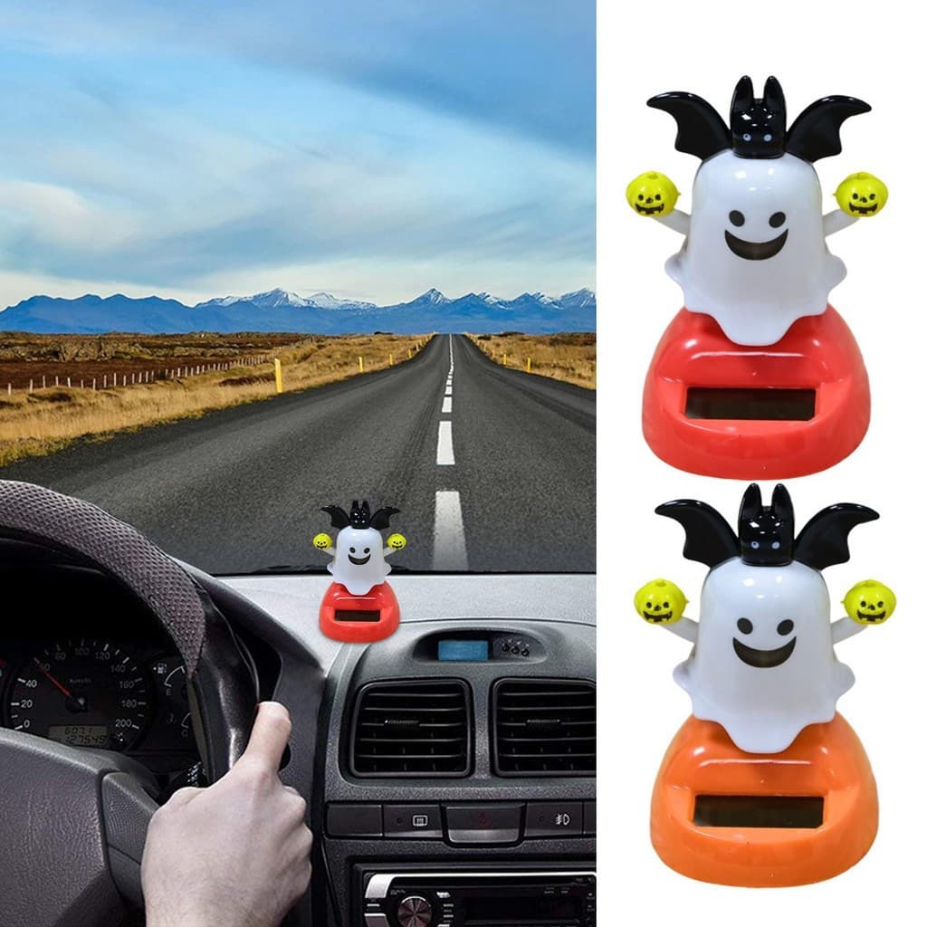 Halloween Fantasma Dança Solar Brinquedo Abóbora Balançando Cabeça Ornamento Para Mesa De Carro Decoração De Casa hontin