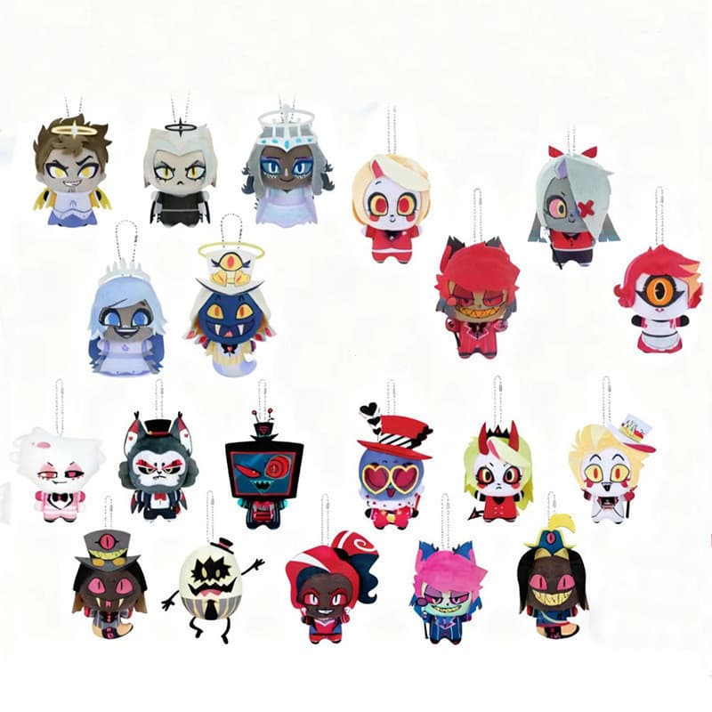 10cm Hazbin Hotel Plushie VOX Alastor Valentino Charlie Morningstar Vaggie Lúcifer Angel Dust Husk Boneca De Pelúcia Mac