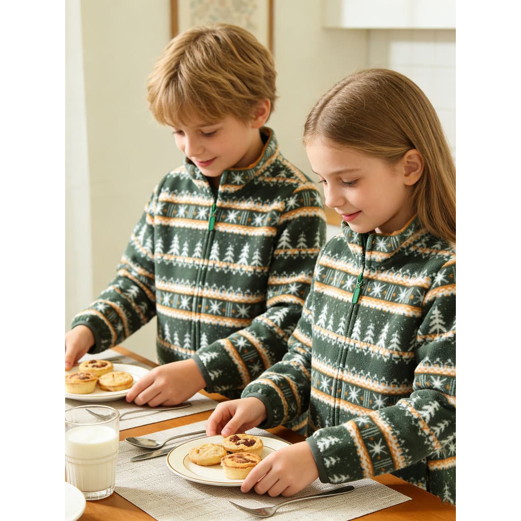 Yiduoduoduo forro de lã de inverno engrossado meninos meninas mesmo estilo Tops de lã médio grande crianças jaquetas de
