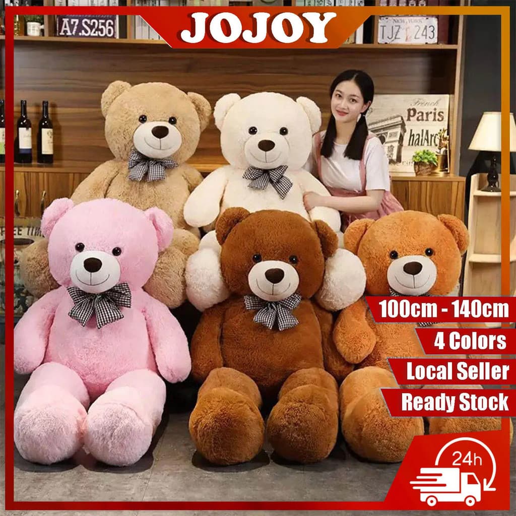 JOJOY Urso de Pelúcia Gigante 100/120/140cm, Urso Grande Barato, Estátua de Urso, Brinquedo Macio, Boneca Fofa, Brinqued