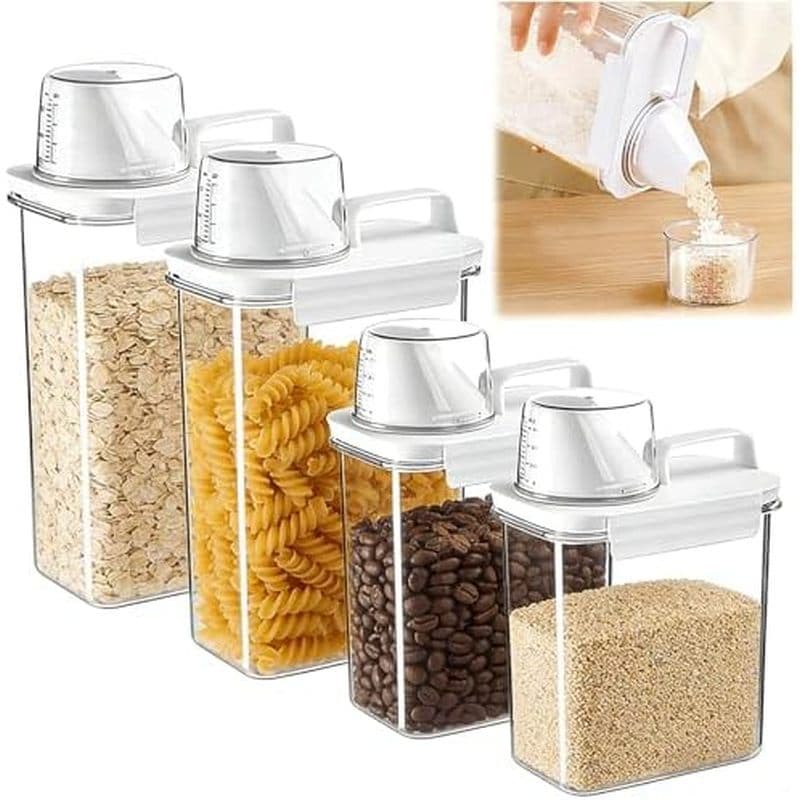Dispensador De Armazenamento De Arroz E Recipiente De Cereais-Organizadores Herméticos Alimentos Recipientes Despensa De