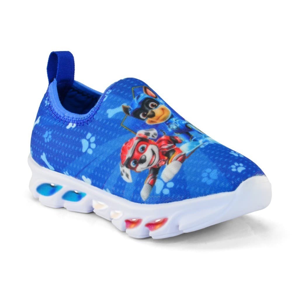 Tênis Infantil Luz de LED Personagem Sem Cadarço Super Conforto