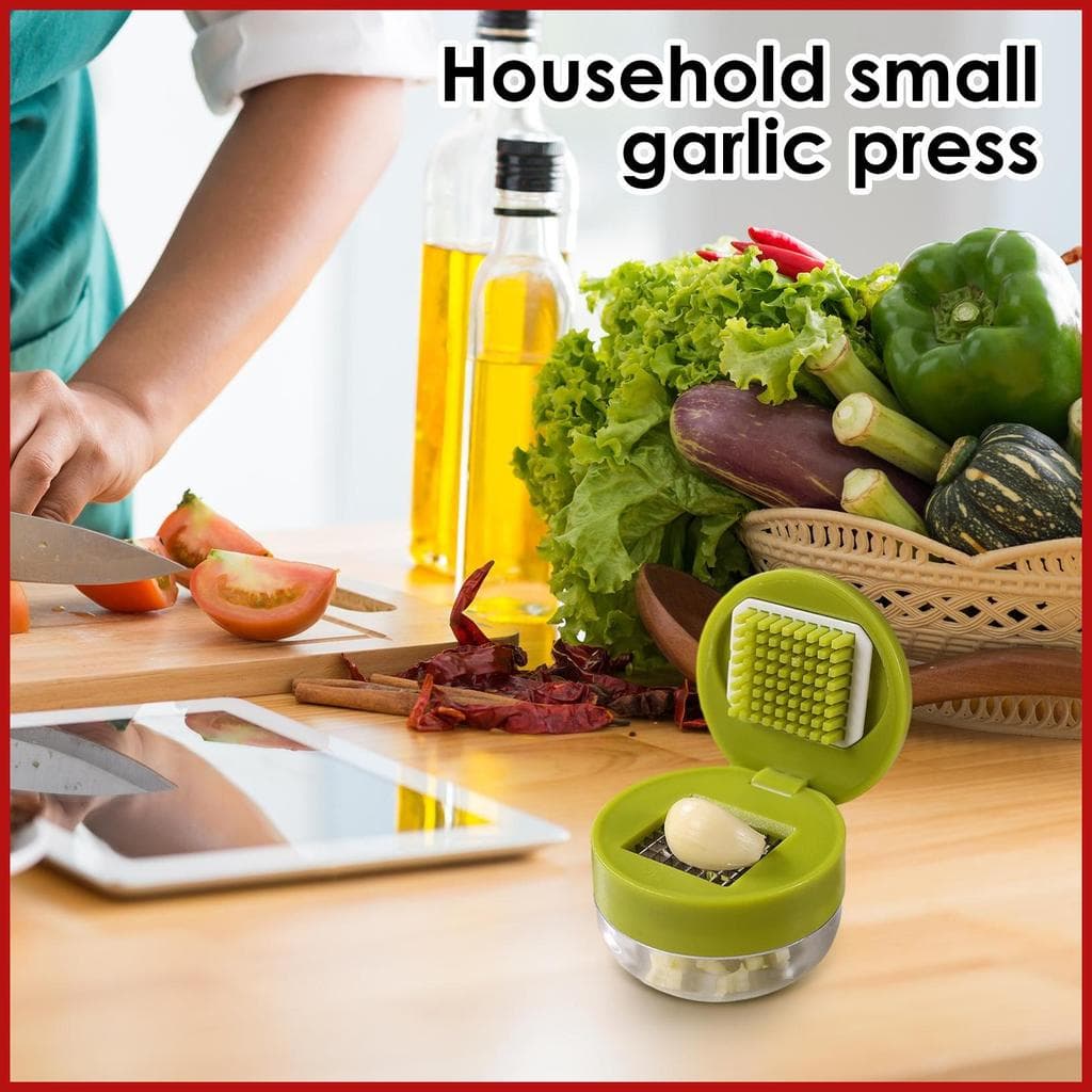 Picador De Alho Com Recipiente Portátil Manual Base Destacável Para Casa Cozinha Escola pomermy