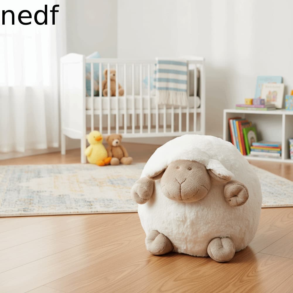 NEDFS Brinquedo De Pelúcia De Ovelha , Boneca De Cordeiro Recheada E Aconchegante Bola Fofa Abraçável À Pele