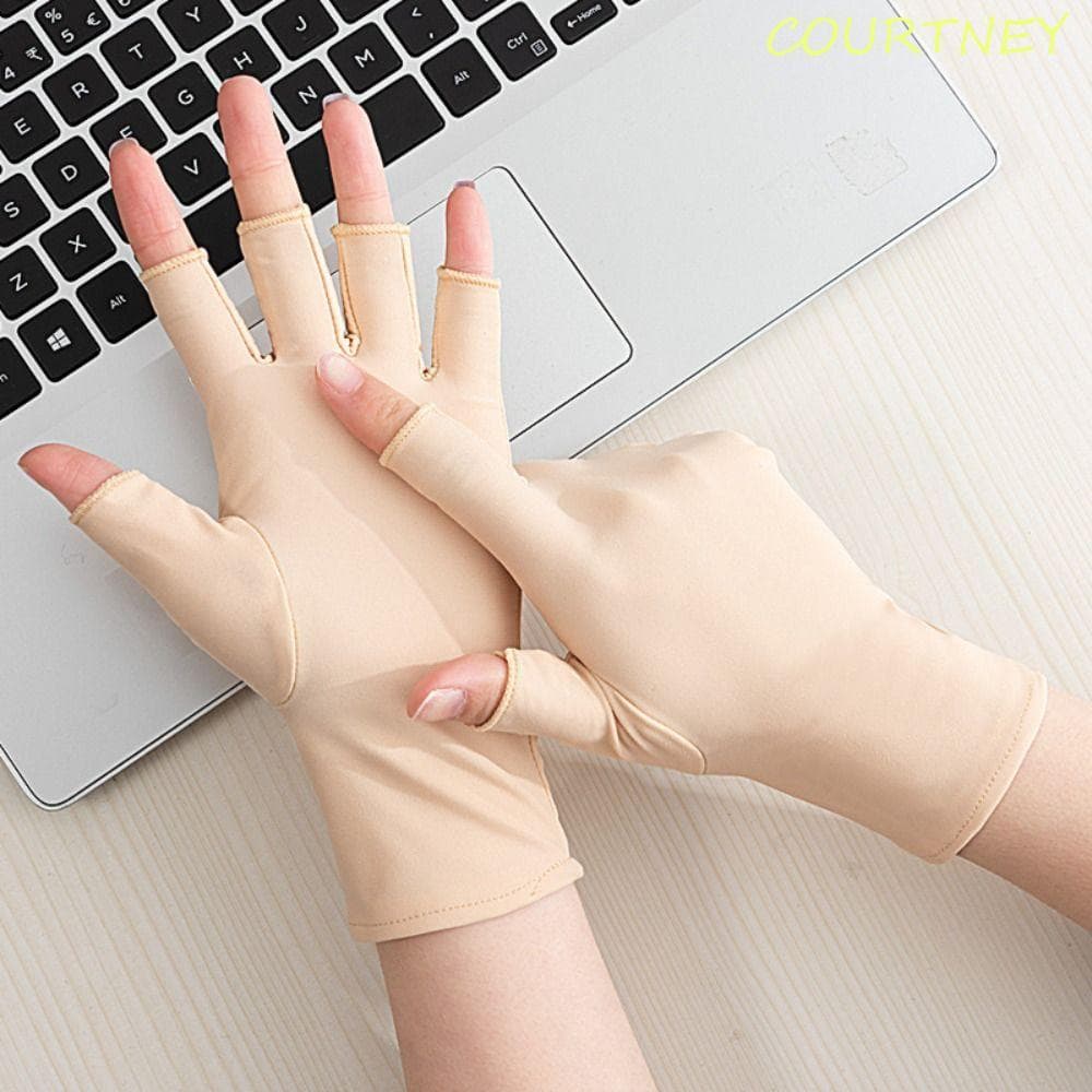COURTNEY 1 Par De Luvas Finas De Seda Gelada , De Proteção Solar Femininas Anti-Ultravioleta ,