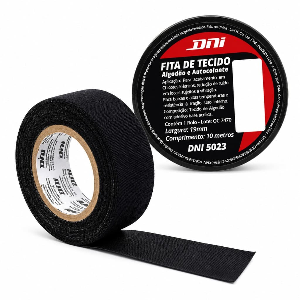 Fita Isolante Tecido 10m Chicote Elétrico Autocolante Lonada