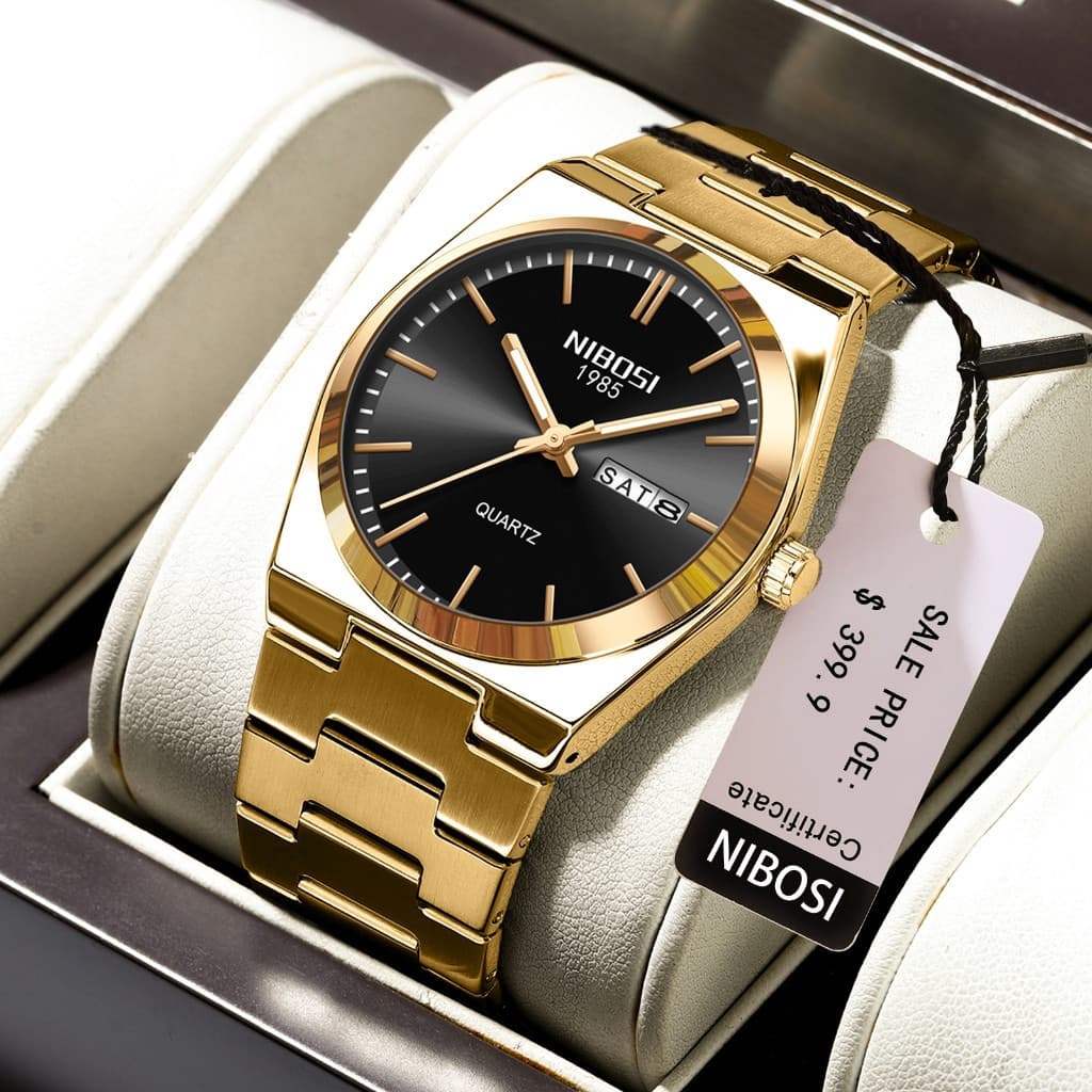 Relógio masculino NIBOSI, com função de exibição da semana, à prova d'água, modelo HXBI