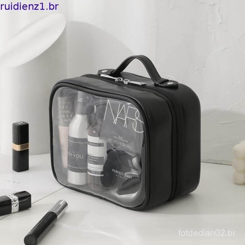 Necessaire Bolsa Transparente Feminina, Organizador Maquiagem Viagem Impermeável