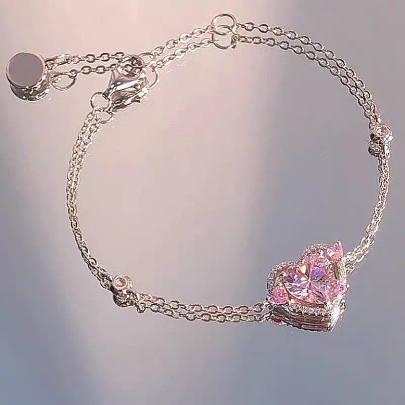 Pulseira de Prata S925 para Mulheres |       Coração do Oceano |       Pulseira de borboleta |       Troque presentes po